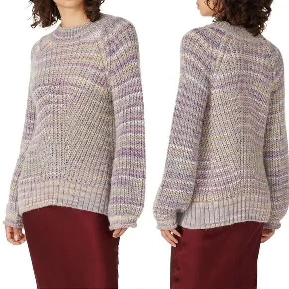 Nicholas Maliya Purple Marled Alpaca Wool Blend Sweater - Picture 2 of 6
